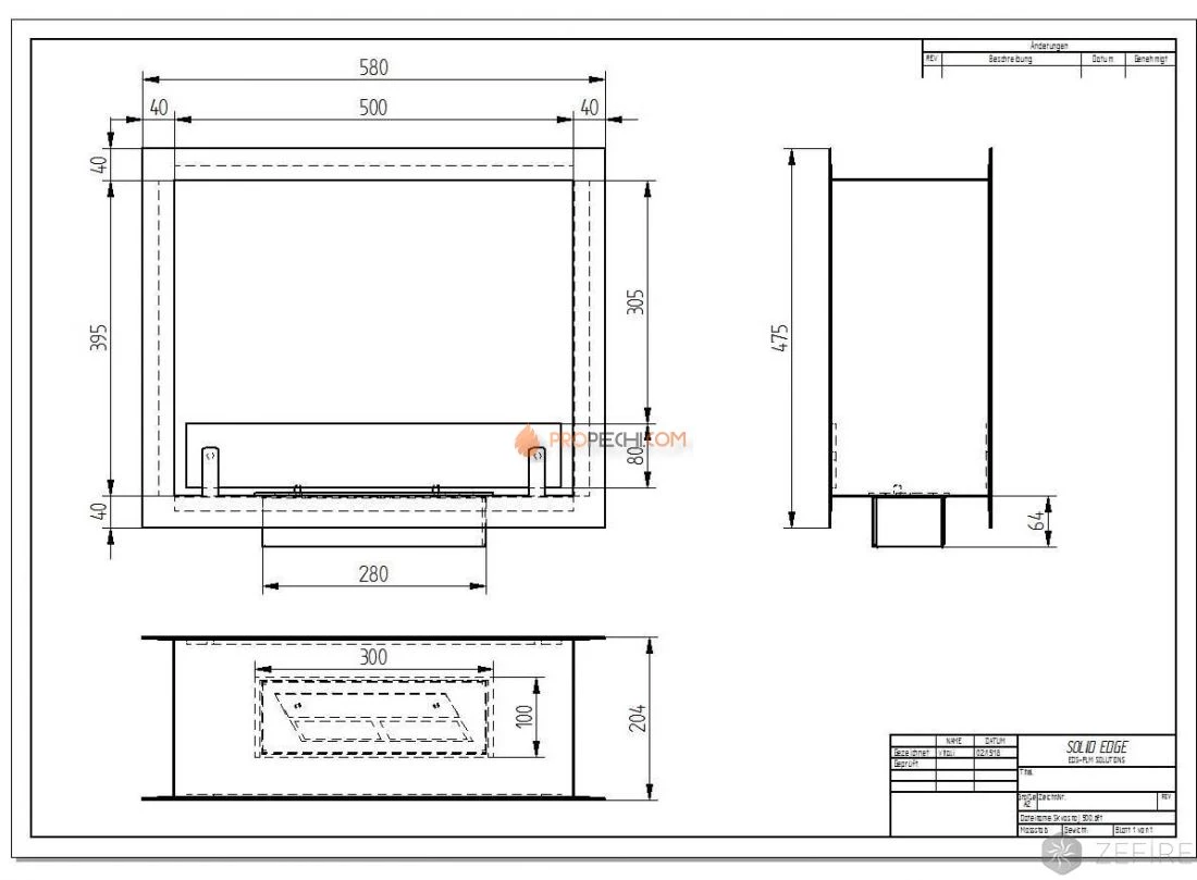 Биокамин сквозной Zefire Standart 500