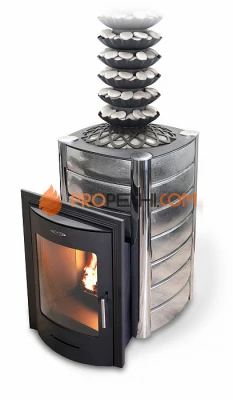 Печь для бани  Термофор Регалия Super Inox с нержавеющим конвектором и полукруглым стеклом