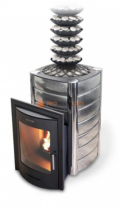 Печь для бани  Термофор Регалия Super Inox с нержавеющим конвектором и полукруглым стеклом