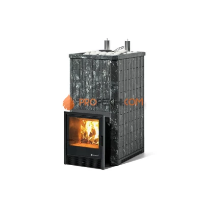 Дровяная печь для бани ИзиСтим Геленджик К в полноценном наборном кожухе из пироксенита