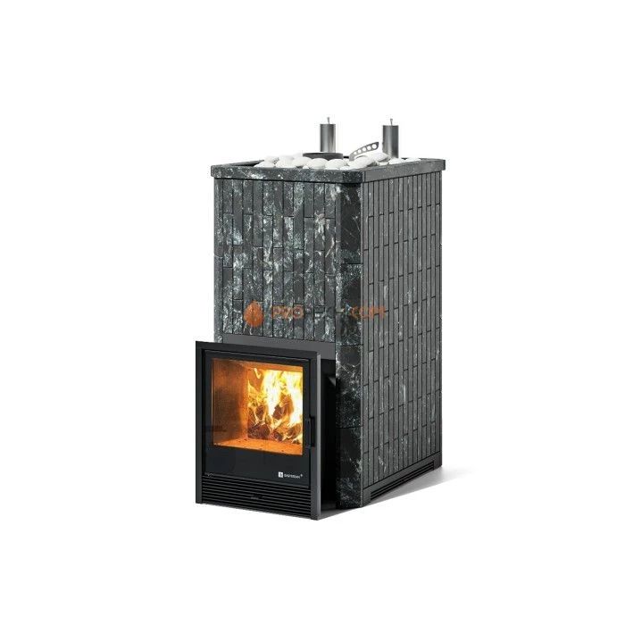 Дровяная печь для бани ИзиСтим Геленджик К в полноценном наборном кожухе из пироксенита