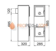 Печь-камин Thorma Kerpen II, коричневая