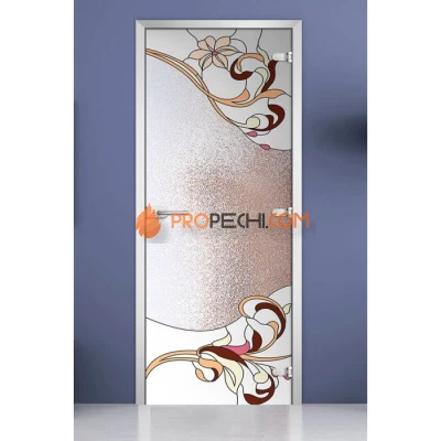 Стеклянная межкомнатная дверь DoorWood с фотопечатью Stained Glass-11, 2000х800 мм