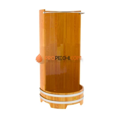 Душевая кабина BentWood с держателем для шторки (лиственница натуральная сращенная)