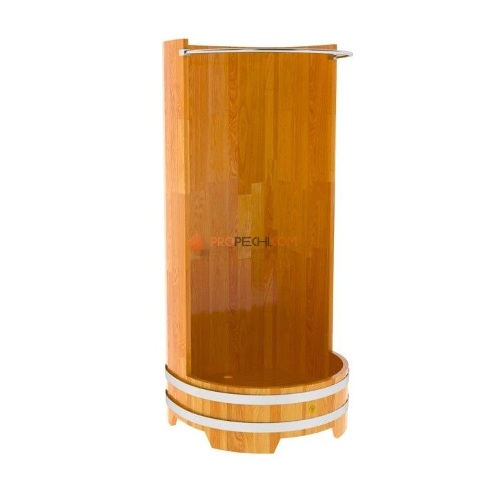 Душевая кабина BentWood с держателем для шторки (лиственница натуральная сращенная)