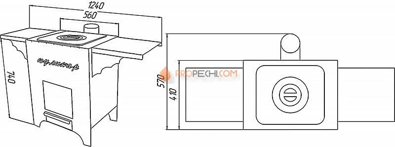 Печь отопительная Варвара Кулинар