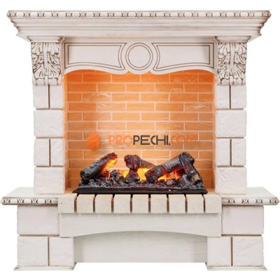 Каминокомплект Dimplex Pierre Luxe угловой - Слоновая кость / Шампань с очагом Cassette 600 NH