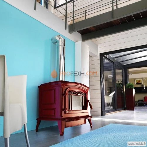 Печь-камин Invicta Bradford Красная эмаль