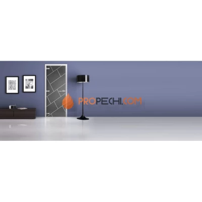 Стеклянная межкомнатная дверь DoorWood с рисунком MG-04 Графит, 2000х600 мм