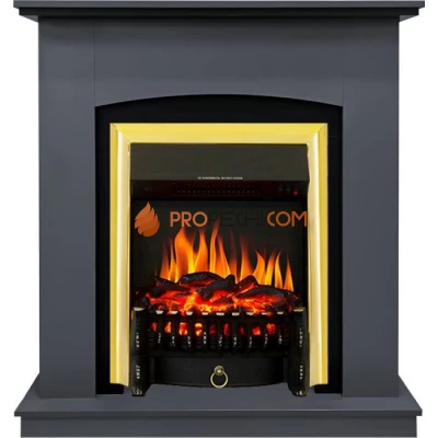 Каминокомплект Royal Flame Barcelona (разборный) - Серый графит с очагом Fobos FX Brass