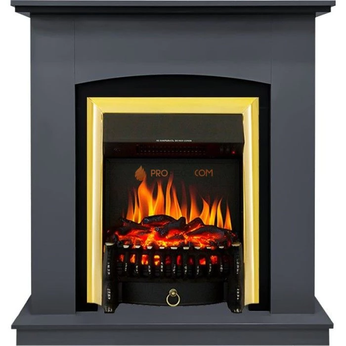 Каминокомплект Royal Flame Barcelona (разборный) - Серый графит с очагом Fobos FX Brass
