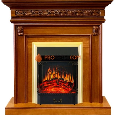 Каминокомплект Royal Flame Valletta - Орех с очагом Majestic FX Brass