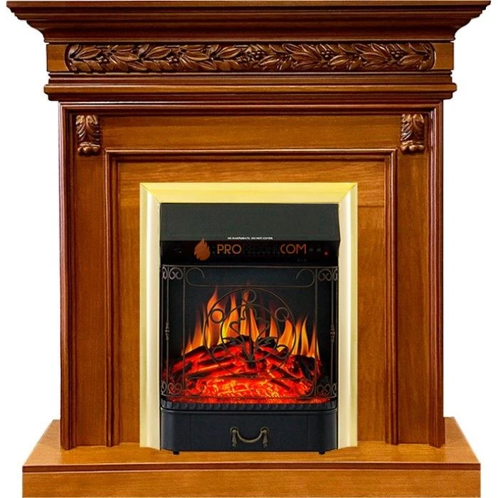 Каминокомплект Royal Flame Valletta - Орех с очагом Majestic FX Brass