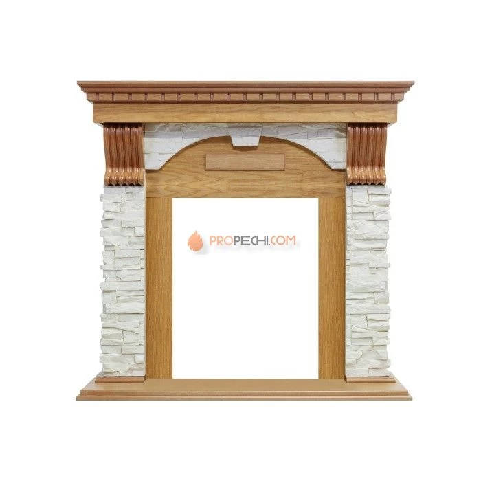 Портал Royal Flame Dublin - Дуб / Сланец белый