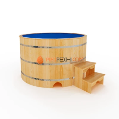 Купель круглая НКЗ STANDARD из кедра, с пластиковой вставкой, диаметр 220 см, высота 120 см