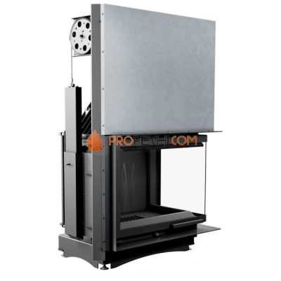 Каминная топка Kratki Amelia/P/BS/G (угловое стекло справа,гильотина)