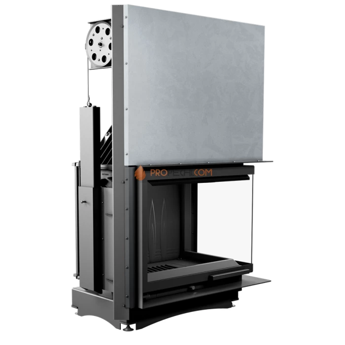 Каминная топка Kratki Amelia/P/BS/G (угловое стекло справа,гильотина)