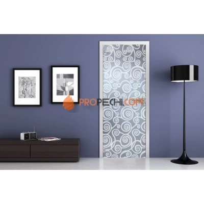 Стеклянная межкомнатная дверь DoorWood с рисунком MG-12 Матовая, 2000х700 мм