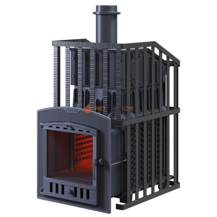 Чугунная печь для бани Гефест Гром 30П2 Ураган