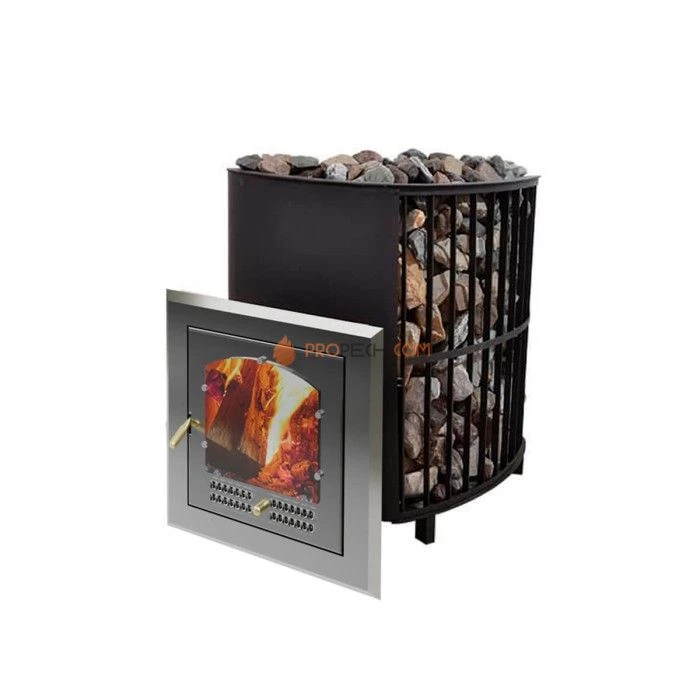 Чугунная печь для бани Инжкомцентр ВВД Калита Дружина c дверцей из нержавеющей стали