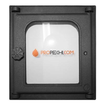 Дверь топочная застекленная на петлях К-302