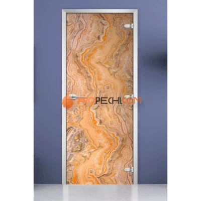 Стеклянная межкомнатная дверь DoorWood с фотопечатью Textures-16, 2000х800 мм