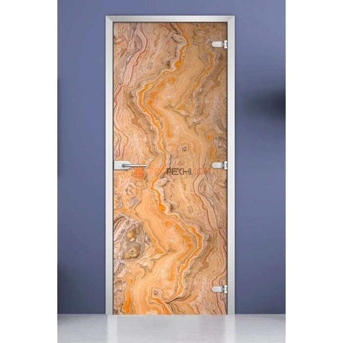 Стеклянная межкомнатная дверь DoorWood с фотопечатью Textures-16, 2000х800 мм