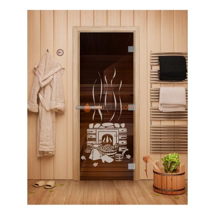 Дверь для бани DoorWood Эталон с Рисунком, 2000x800 мм
