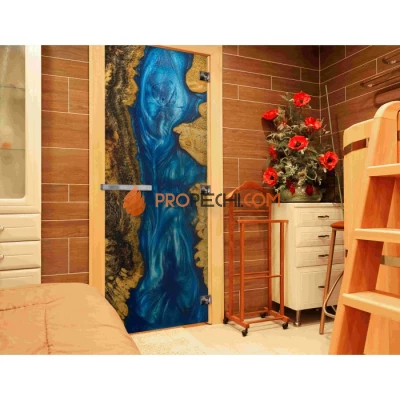 Дверь для бани DoorWood с фотопечатью (СЛЭБ-08), 2000x800 мм