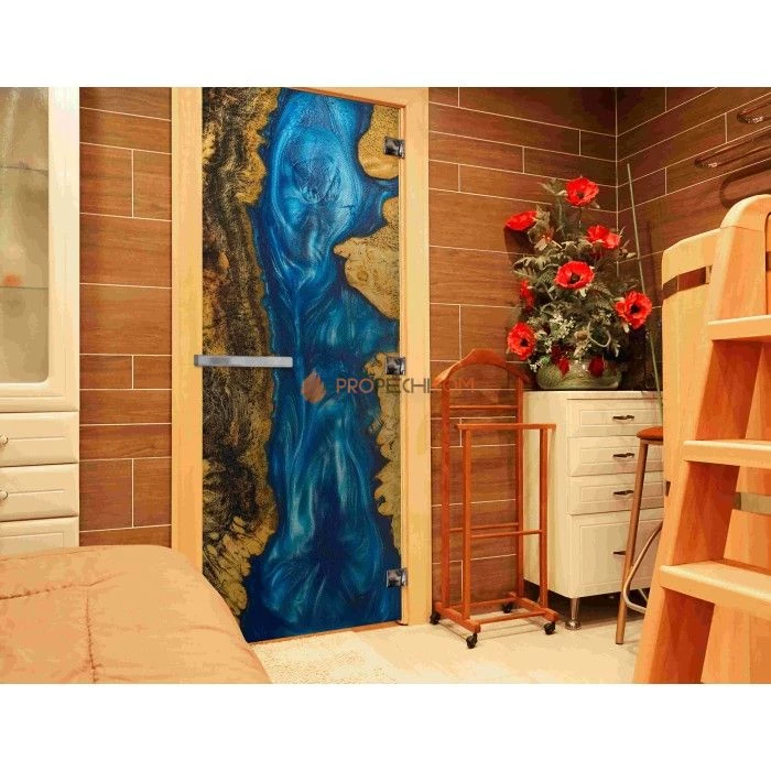 Дверь для бани DoorWood с фотопечатью (СЛЭБ-08), 2000x800 мм