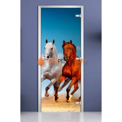 Стеклянная межкомнатная дверь DoorWood с фотопечатью Animals-05, 2000х700 мм