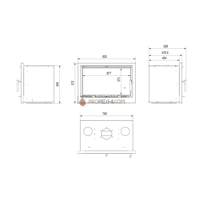 Каминная топка Kratki ARKE/75 (8 кВт)