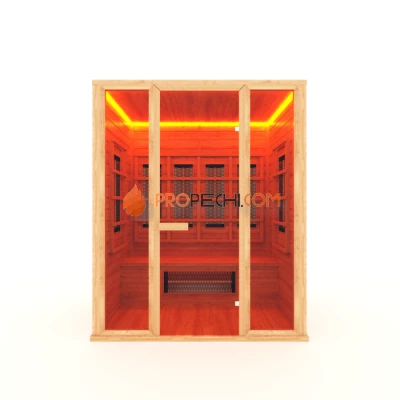 Сауна инфракрасная НКЗ керамика 3-местная прямая 180x105x200 см, вход со стороны 180 см