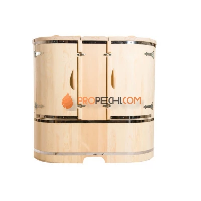 Фитобочка овальная НКЗ PREMIUM из кедра, 2-местная, 130x780x140 см / 25 мм