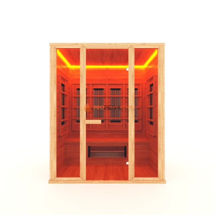 Сауна инфракрасная НКЗ керамика 3-местная прямая 180x105x200 см, вход со стороны 180 см