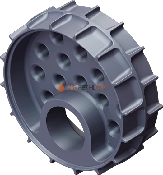 Чугунная банная печь Гефест Авангард 30 П2 круглая сетка