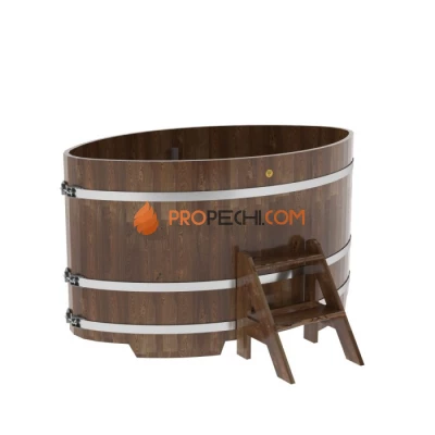 Купель BentWood овальная из сращенных ламелей мореной лиственницы 1,08х1,75