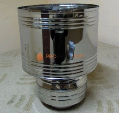 Дефлектор с юбкой D=120\220 Sвнутр.=0.5 aisi 321-нерж. ФлюГранд