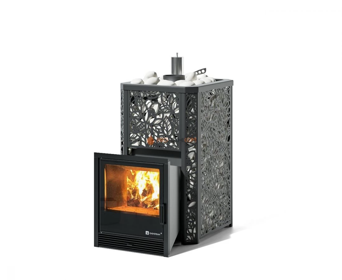 Печь для бани Изистим Ялта 15/2024 Хохлома черный