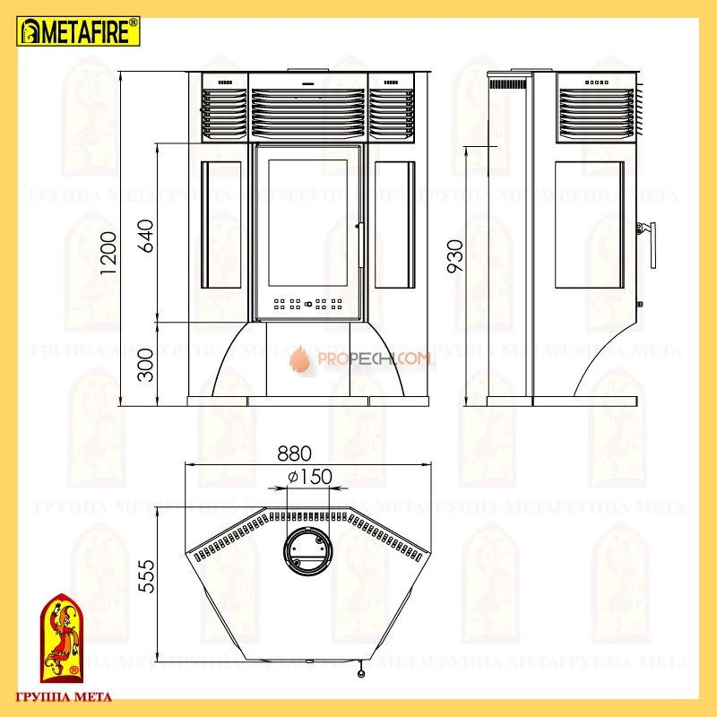 Печь-камин Мета Москва 12
