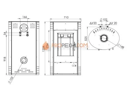 Печь-камин Мета-Бел Дунай Аква