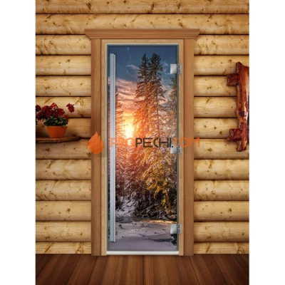Дверь для бани DoorWood Престиж Фотопечать А093, 1900x700 мм