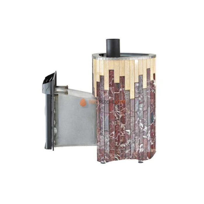 Дровяная печь для сауны Ферингер Оптима До 23 м³ - Сильвия Оро + Россо Леванте - обрамление Металл