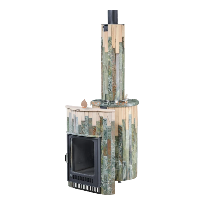 Дровяная печь для бани Ферингер Макси До 38 м³ - Жадеит + Окаменевшее дерево