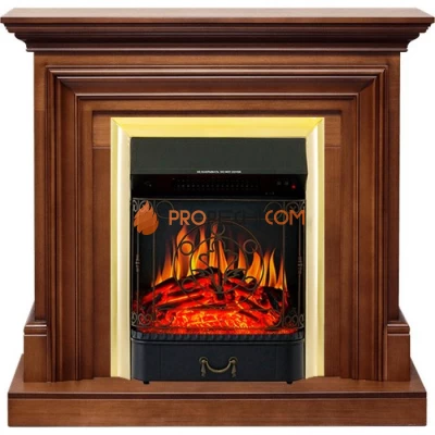Каминокомплект Royal Flame Bradford - Орех с очагом Majestic FX Brass