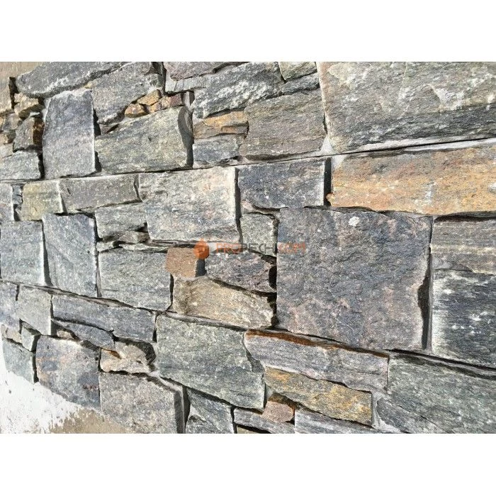 Панель из грубого камня Кварцит серо-зелёный (550х200мм) упак. (4шт/0,44м2)