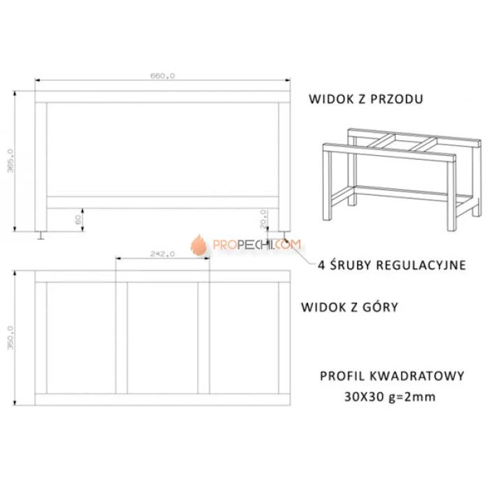 Подставка под каминные топки KAWMET W1-W15