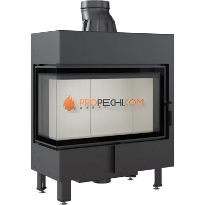 Каминная топка стальная Kratki LUCY/14/L/BS (угловое стекло слева) (14 кВт)