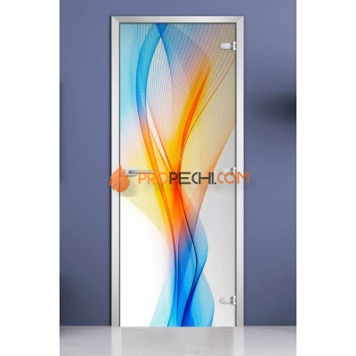 Стеклянная межкомнатная дверь DoorWood с фотопечатью Abstraction-01, 2000х700 мм