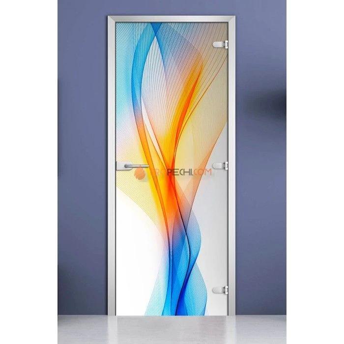 Стеклянная межкомнатная дверь DoorWood с фотопечатью Abstraction-01, 2000х700 мм